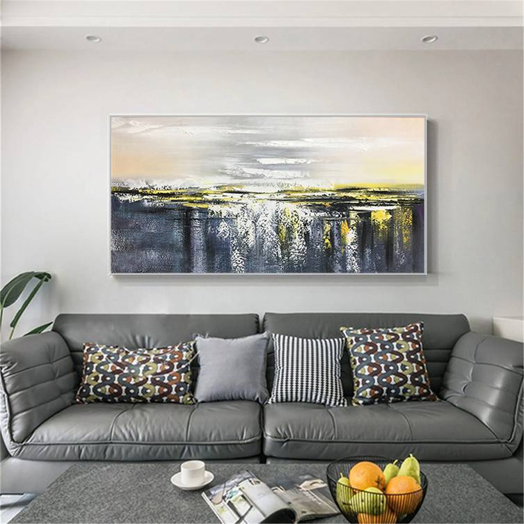 Gold Handmade Original Leaf Your Contemporary Bedroom Abstract EEZ06